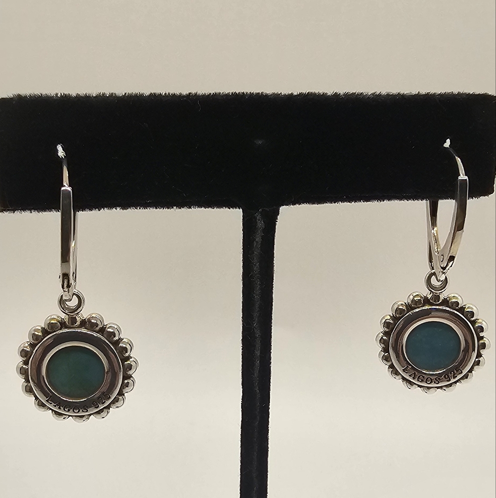 Lagos Turquoise Small Maya Drop Earrings - Picture 4 of 6